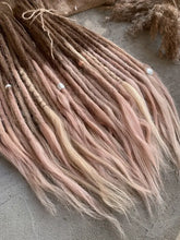 Load image into Gallery viewer, Ombre dusty rose dreadlocks Media 3 of 3
