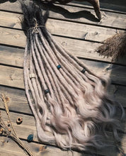 Load image into Gallery viewer, Natural dreads ombre black and lavender Media 3 of 4
