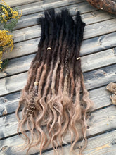 Load image into Gallery viewer, Natural dreadlocks ombre black to cream blonde. Textured structure Media 2 of 2
